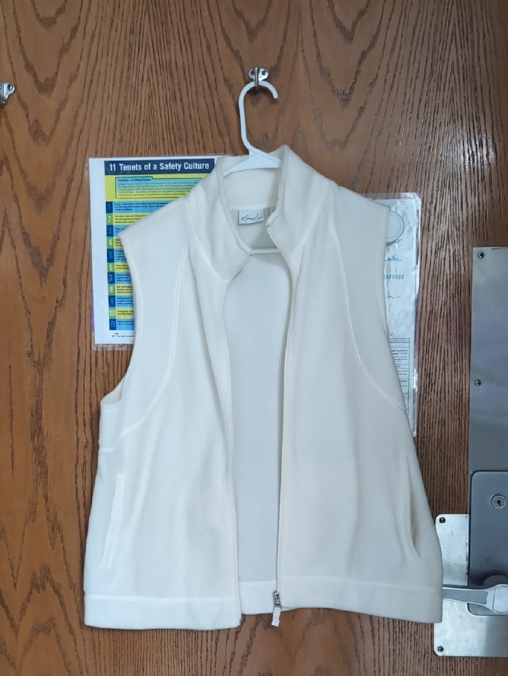 Kim Rogers Cream Sleeveless Zip-Front Vest